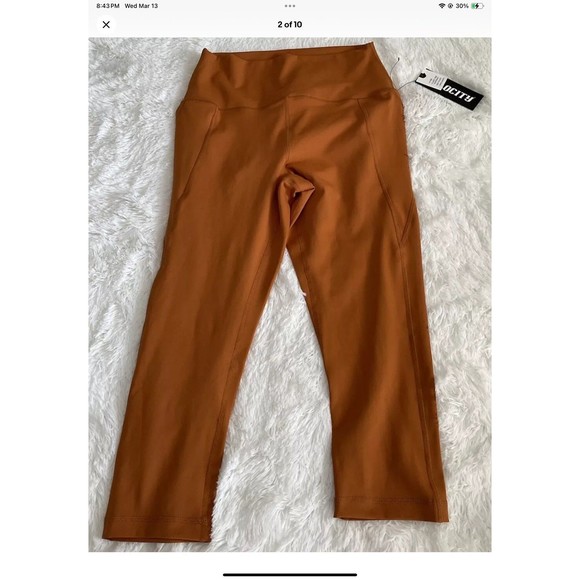 Velocity Women's XL Capri High-Waist Performance Yoga Leggings Pumpkin Spice - Picture 1 of 9